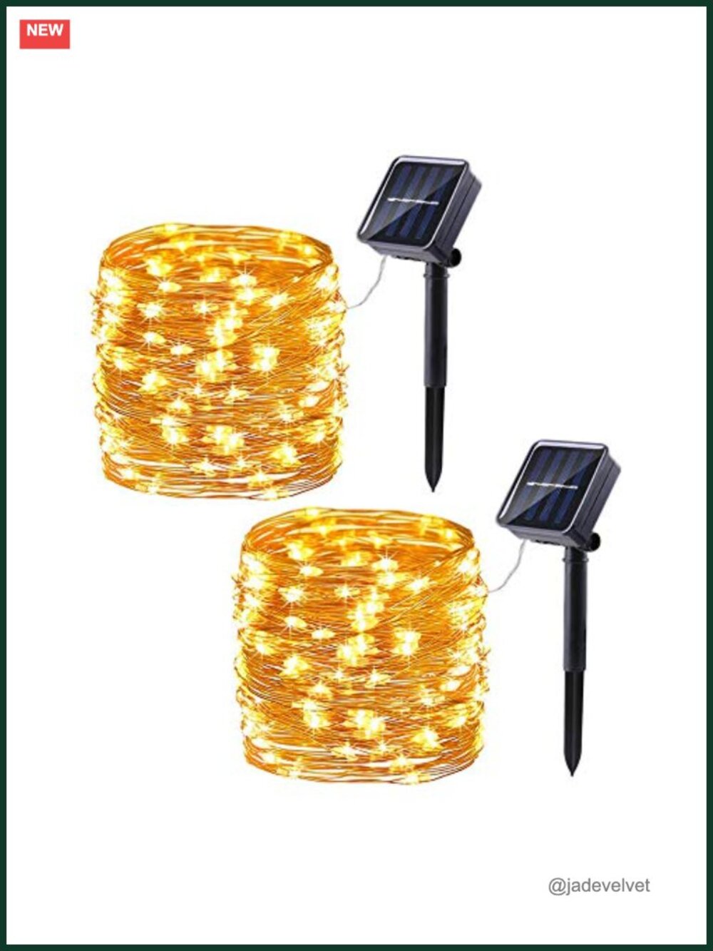 Solar Fairy Lights Outdoor, 2 Pack 66ft 200 LED, Warm White